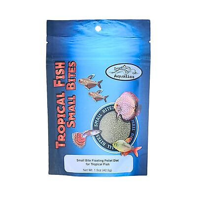 #ad Tropical Fish Small Bites Floating Pellet Food for Aquarium Fish 1.5 oz 4... $10.21