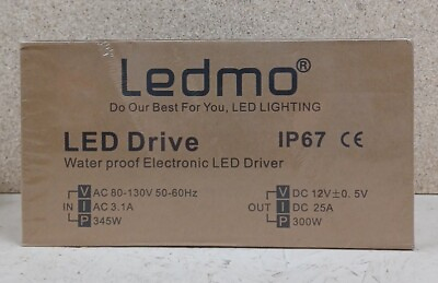 #ad LEDMO IP67 LED Power Supply 12v 300 Watts DC12V 25A AC DC Driver Waterproof New $49.99
