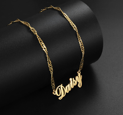 #ad Multi Style Personalized Custom Name Pendant Necklaces Wave Chain Women Jewelry $14.97