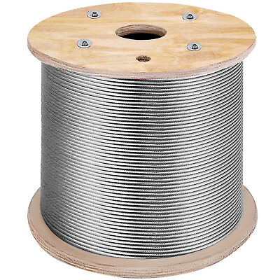 #ad VEVOR T316 Stainless Steel Cable 1 8quot; 1x19 Steel Wire Rope Railing Kit 1000FT $96.99