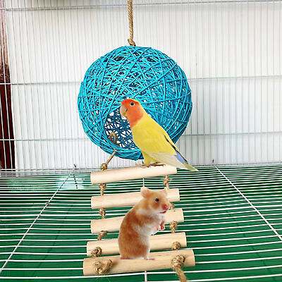 #ad Parrot Nest Large Space Rest Hamster Squirrel Parrot Hanging Nest Rattan House $20.12