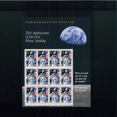 #ad United States 29¢ First Moon Landing Postage Stamp #2841 MNH Full Sheet $4.02