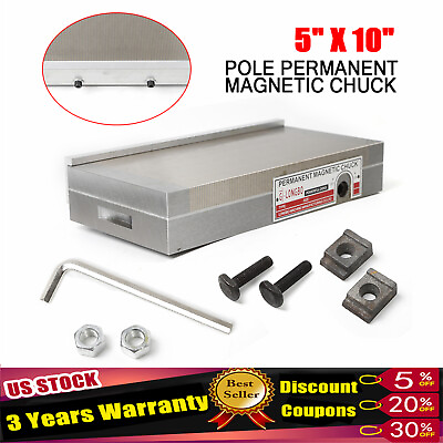 #ad 5x10quot; Fine Pole Magnetic Chuck Machining Workholding Permanent Tool 125 * 250mm $124.69