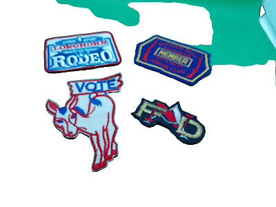 #ad Longhorn Rodeo NRA member junior club Dem Vote donkey Fire Dept lot 4 patch $15.30