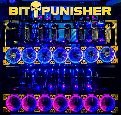 #ad #ad BitPunisher 8 GPU Mining Rig Open Frame KLS Karlsen BTC ETH Crypto Computer $26995.00