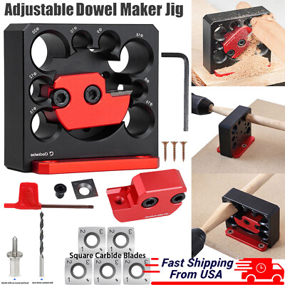 #ad Adjustable Round Tenon Cutter Compact Doweling Jig Dowel Maker Woodworking Tool $6.30