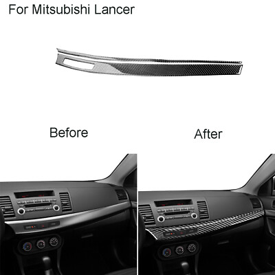 #ad Carbon Fiber Center Dashboard Panel Cover Trim For Mitsubishi Lancer 2008 2015 $23.89