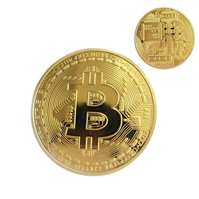 #ad Physical Bitcoin Coin Plated Gold Color Collection Collectible Commemorative $1.53