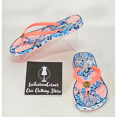 #ad Lilly Pulitzer Women’s Vibrant Rubber Sway With Me Beach Flip Flops Size 8 1951 $30.00