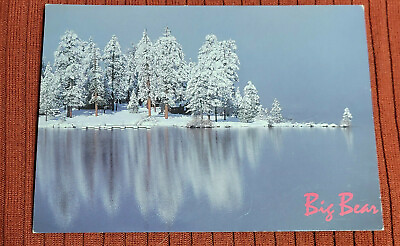 #ad PostCard Big Bear Lake California Winter Scene and Lake Unused 1990#x27;s $4.99