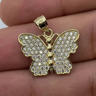 #ad Women#x27;s D VVS Natural Moissanite Butterfly Elegant Charm Pendant 925 Silver $126.94