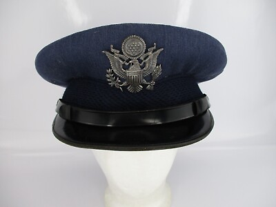 #ad Vintage Superior Uniform Cap Co. US Air Force Officers Pilot Felt Dress Hat Cap $27.99