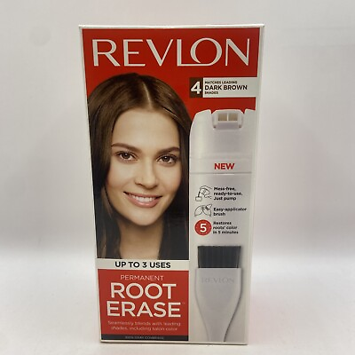 #ad Revlon Permanent Root Erase #4 Dark Brown Hair Color $49.97