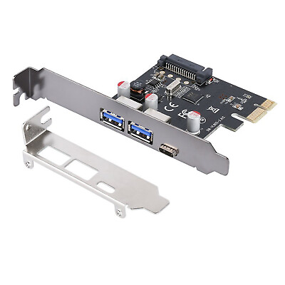 #ad PCIE to USB 3.1 Type C amp; 2 Port USB 3.0 Type A PCI Express Adapter Card SATA 15P $16.80