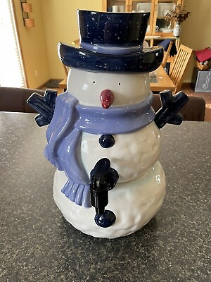 #ad Target Home ceramic large snowman drink dispenser hot chocolate cider 3 pieces $60.00