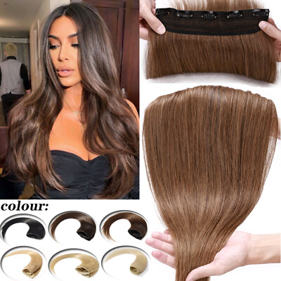 #ad One Piece 100% THICK Clip In Remy Human Hair Extensions Wavy Full Head Straight $16.72