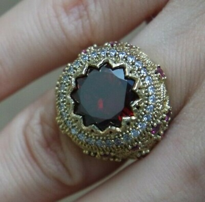 #ad Turkish Handmade Jewelry Sterling Silver 925 Ruby Ring Size 6789 $35.00