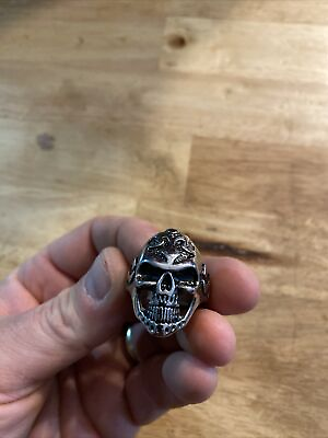 #ad Skull Thumb Ring Collector Metal Biker Harley Davidson Men Collector Sizes 14 16 $17.76