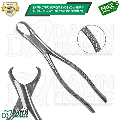 #ad Dental Extracting Forceps #23 Lower Molars Cow Horn Dental Surgical German Grade $9.90