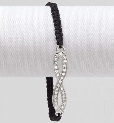 #ad 💎Touchstone Crystal Infinity Bracelet Black Adjustable New Condition $34.00