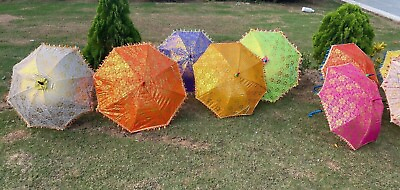 #ad Wholesale Lot Traditional india 50 Pc Decorative Sun Umbrella Parasol bohemian $287.09