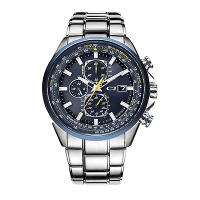 #ad Men Luxury Japanese Brand Eco Drive Quartz Business Chronograph Watch Waterproof $18.99