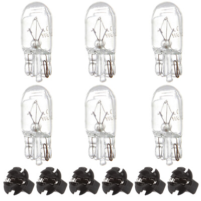 #ad For Ford 6X T10 White Halogen Bulbs Instrument Panel Light 6X T10 socket 1 2quot; $8.24