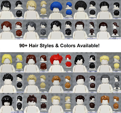#ad LEGO MALE Hair Pieces PICK COLORS amp; STYLE Minifigure Wigs Hat Town City $1.99