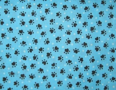 #ad Dog Cat Small Black Pawprints on Blue $3.99