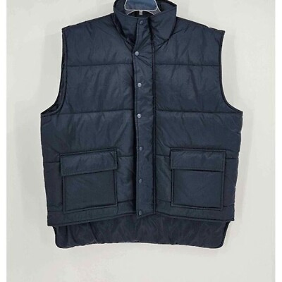 #ad David Taylor Mens Blue Zip Snap Front w Pockets Puffer Vest Size XL $18.80