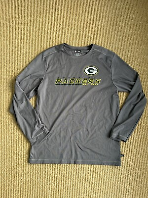 #ad NFL Team Green Bay Packers Polyester Long Sleeve Shirt e systems Gray SZ L $19.37