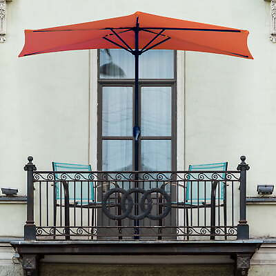 #ad 9ft Half Umbrella for Balcony Porch Deck Outdoor Balcony Porch UV Resistant New $36.28