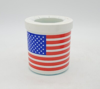 #ad Vintage THE FRIDGE American Flag Freezable Drink Can Cooler Koozie USA $39.59