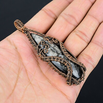 #ad Attractive Orthoceras Fossil Handmade Pendant Copper wire wrapped Jewelry $24.99