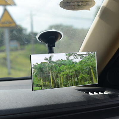 #ad 1×Car Wide Flat Interior Rearview Mirror Windshield 360° Adjustable Suction Cup $15.03