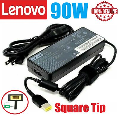 #ad Genuine Lenovo ThinkPad 90W 20V 4.5A Laptop AC Adapter Power Charger Square Tip $10.88