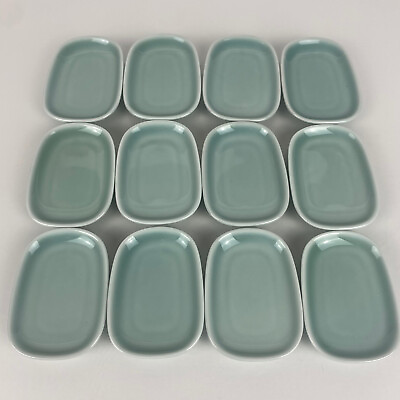 #ad Lot of 12 DELTA AIRLINES ALESSI Small Mini Asian Plate 3.5quot; x 2.5quot; Green NEW $14.99