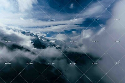 #ad 3D Mountain Clouds Wallpaper Wall Mural Removable Self adhesive 313 AU $349.99