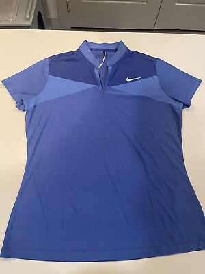 #ad 🔥NEW Nike Zonal Cooling Women’s Swing Knit Golf Polo Size Large 831472 512 $45.00
