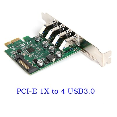 #ad PCI E to 4port USB3.0 HUB Adapter Expansion Card with Low Profile Bracket 5Gbps $16.60