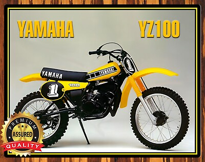 #ad 1980 Yamaha YZ100 Motocross Metal Sign 11 x 14 $27.99