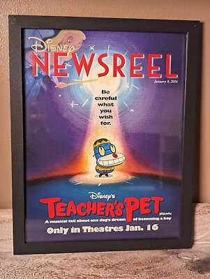 #ad Disney Teacher#x27;s Pet Vintage Promo Ad Print NewsReel Poster 8.5 X 11 $17.99