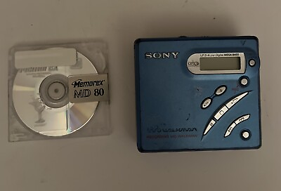 #ad Sony MZ R500 MD MiniDisc Recorder Walkman Player FREE DISC Tested $135.00