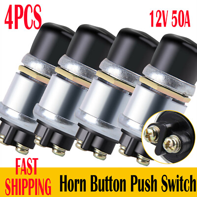 #ad 4Pack Universal 12V Switch Push Button Cars Boat Track Horn Engine Start Starter $11.74
