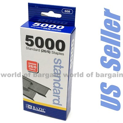 #ad 5000 Staples 26 6 Standard Stapler Chisel Point Wire Paper Binder 24 Strips C059 $7.95