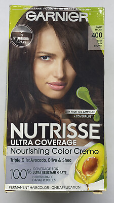 #ad Garnier Nutrisse Ultra Coverage Hair Color Deep Dark Brown Sweet Pecan 400 NIB $11.95