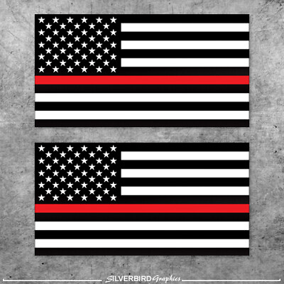 #ad Thin Red Line Sticker Flag Decal IAFF Truck America USA FireFighter Lives Matter $3.95