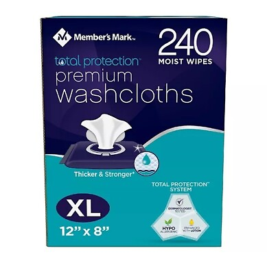 #ad Extra Large 240 Ct. Adult Wipes Washcloth Moist Disposable 12quot; X 8quot; $17.85