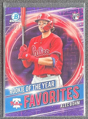 #ad 2021 Bowman Alec Bohm Rookie of the Year Favorites Purple Mojo # 250 Phillies $6.99