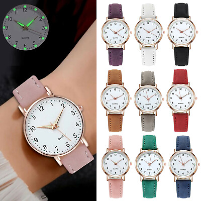 #ad New Ladies Wristwatches Luminous Women Watches Casual Leather Strap Quartz Watch $2.59